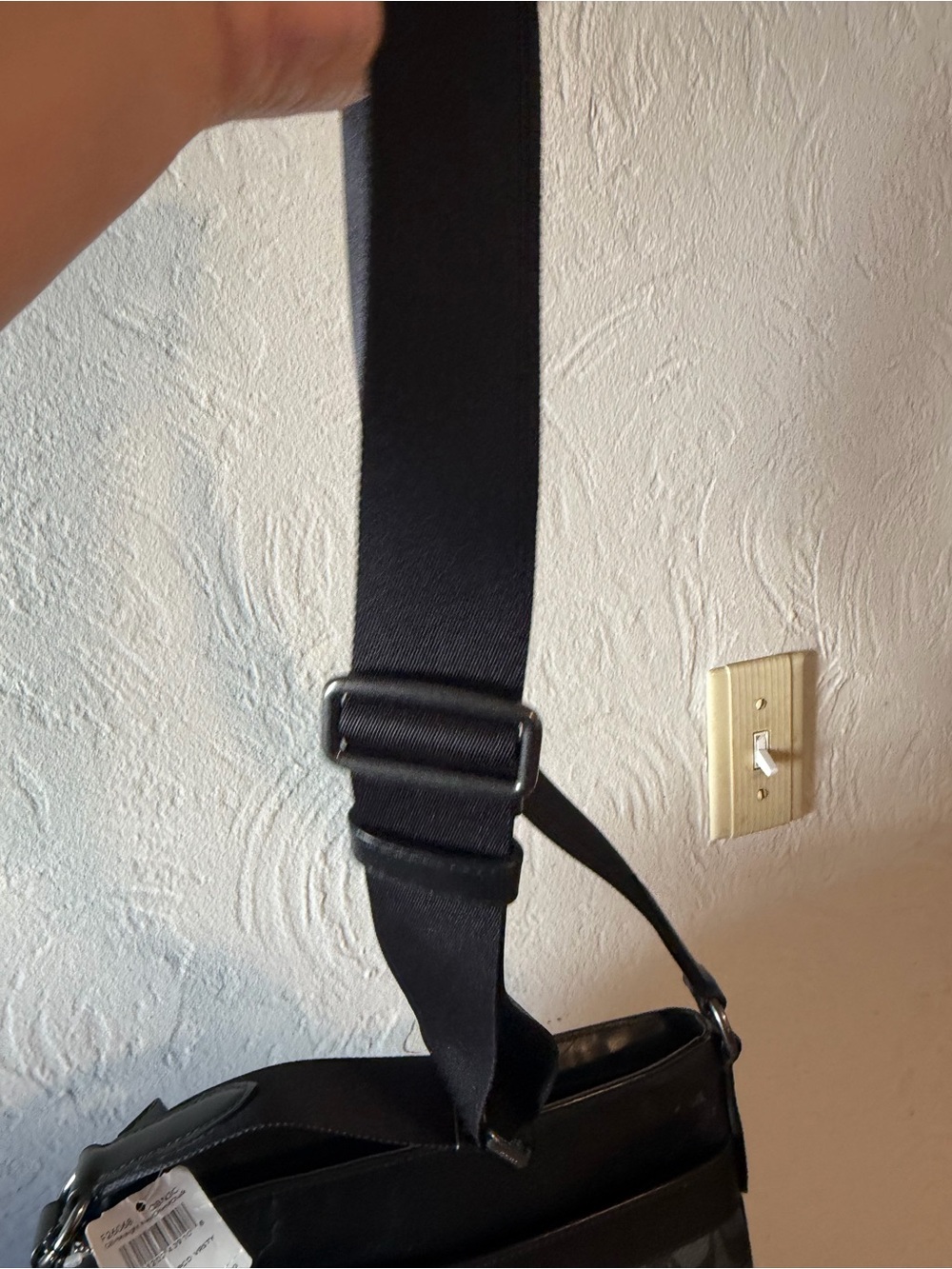 Large Coach Charlie Signature Messenger Bag with Blue and White Center Stripe - Picture 9 of 16